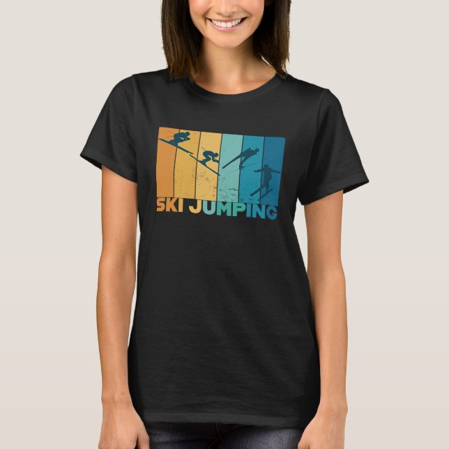 T-shirt Ski Jumping Ski Jumper Vintage Retro Ski Jumping (Devant)