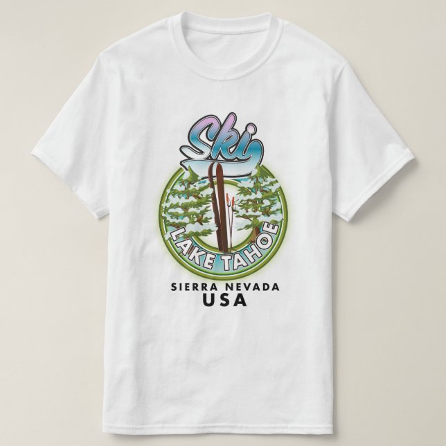 T-shirt Ski Lake Tahoe Sierra Nevada USA (Design devant)