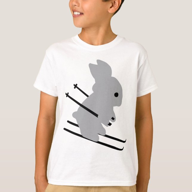T-shirt ski lapin de ski mignon ski (Devant)