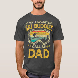 T-shirt Ski Mes Amoureux De Ski Préférés Appelez-Moi Papa