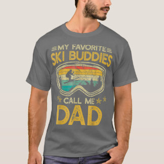 T-shirt Ski Mes Amoureux De Ski Préférés Appelez-Moi Papa