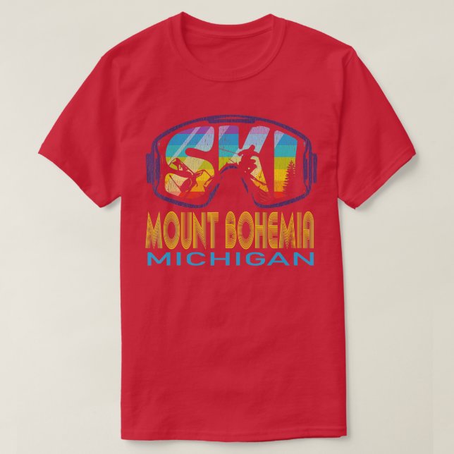 T-shirt Ski Mont Bohemia Michigan Vacances de ski (Design devant)