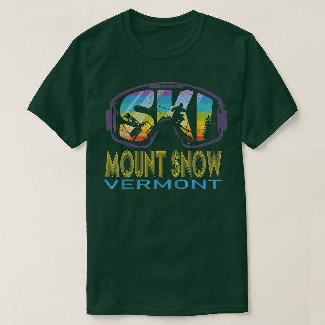 T-shirt Ski Mont Snow Vermont Vacances ski (Design devant)