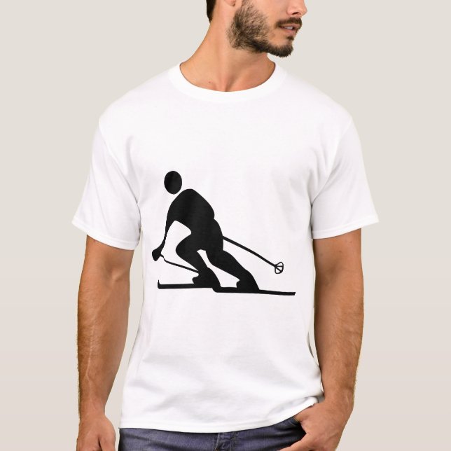 T-shirt Ski - Noir (Devant)