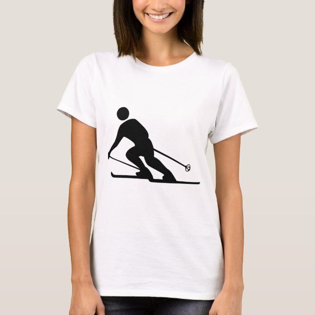 T-shirt Ski - Noir (Devant)