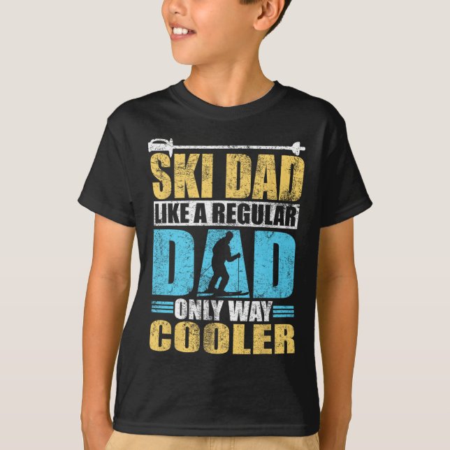 T-shirt Ski Papa Comme Un Père Refular Seulement Glacière  (Devant)