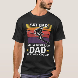 T-shirt Ski Papa Comme Un Père Régulier Seulement Motif Gl