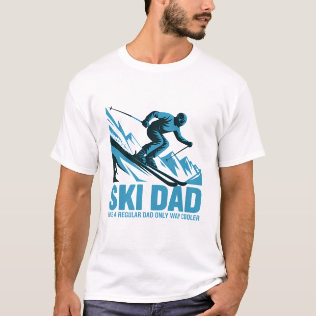 T-shirt Ski papa Cool Mountain Design (Devant)