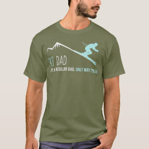 T-shirt Ski Papa Drôle Mignonne Ski d'hiver Cadeau