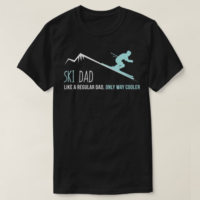 T-shirt Ski Papa Drôle Mignonne Ski d'hiver Cadeau (Design devant)