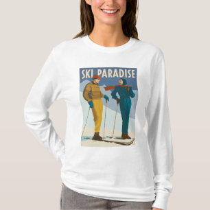 T-shirt Ski Paradise Impression Vintage