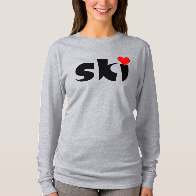 T-shirt Ski petit coeur (Devant)
