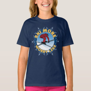 T-shirt Ski Plus Inquiète Moins   Citation de ski