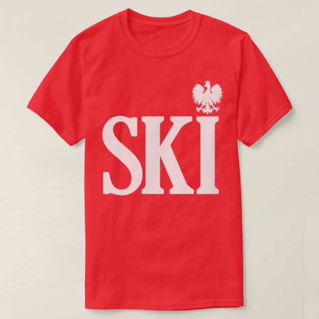 T-shirt SKI Polonais Nom de famille se terminant Jour Dyng (Design devant)