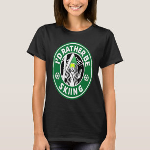 T-shirt Ski pour femmes Je préférerais skier Drôles de fil
