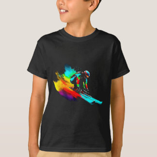 T-shirt Ski Racing Arc-en-ciel