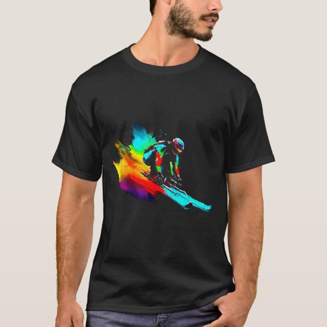 T-shirt Ski Racing Arc-en-ciel (Devant)
