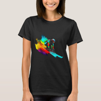 T-shirt Ski Racing Arc-en-ciel