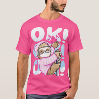 T-shirt Ski Rave Sloth Kid Baby Dance Ok 1