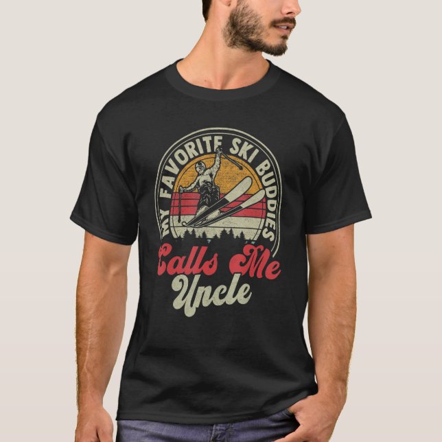 T-shirt Ski Rétro Mes Amateurs De Ski Préférés Appelez-Moi (Devant)