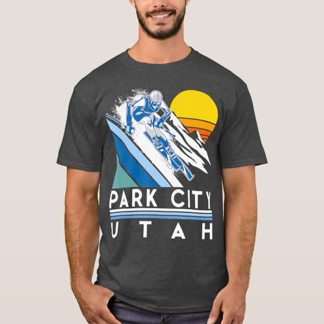 T-shirt Ski Rétro Park City Utah (Devant)