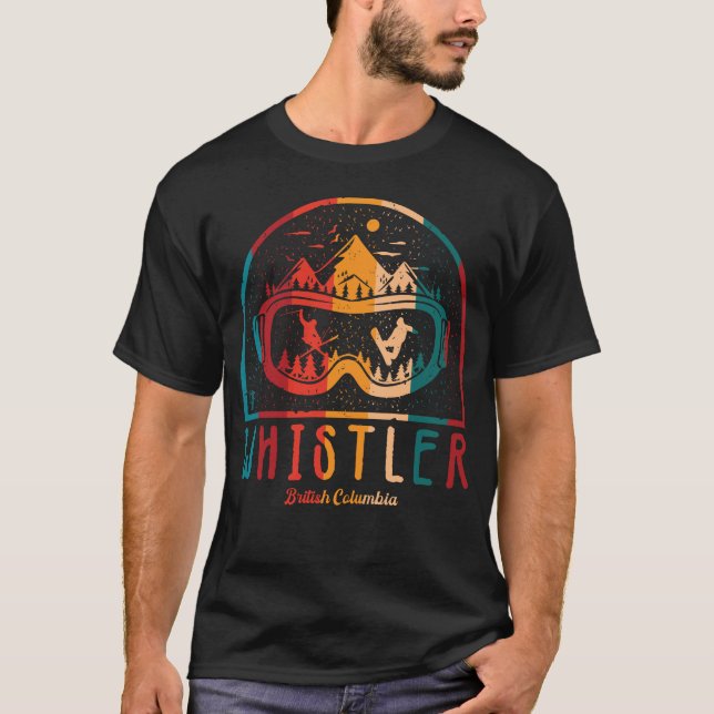 T-shirt Ski Retro Whistler Colombie-Britannique (Devant)
