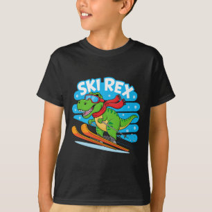 T-shirt Ski Rex drôle de dinosaure de ski conception de sp