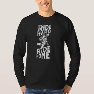 T-shirt Ski Ride Dur Ou Ride Accueil Vintage