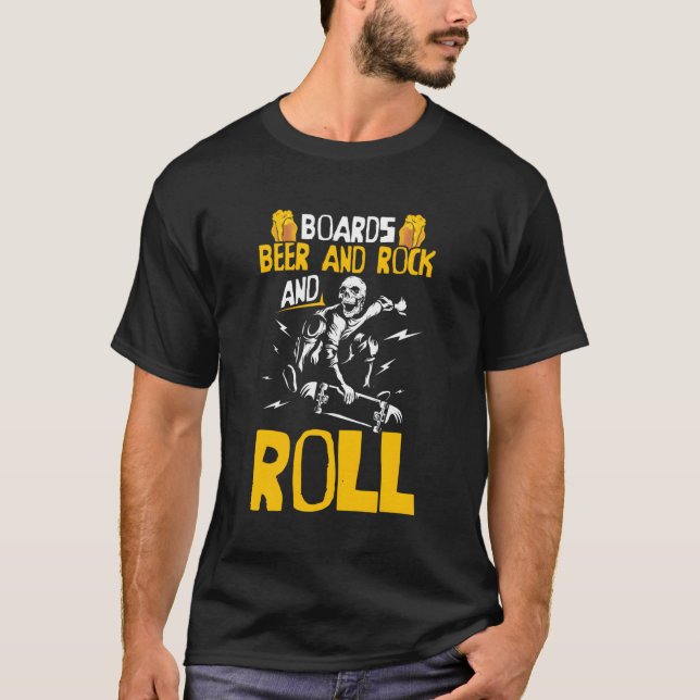 T-shirt Ski Skeleton Skateboarder Skateboard Skatebo (Devant)