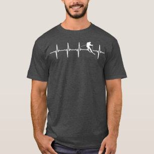 T-shirt Ski Ski cadeau Heartbeat pour skieurs