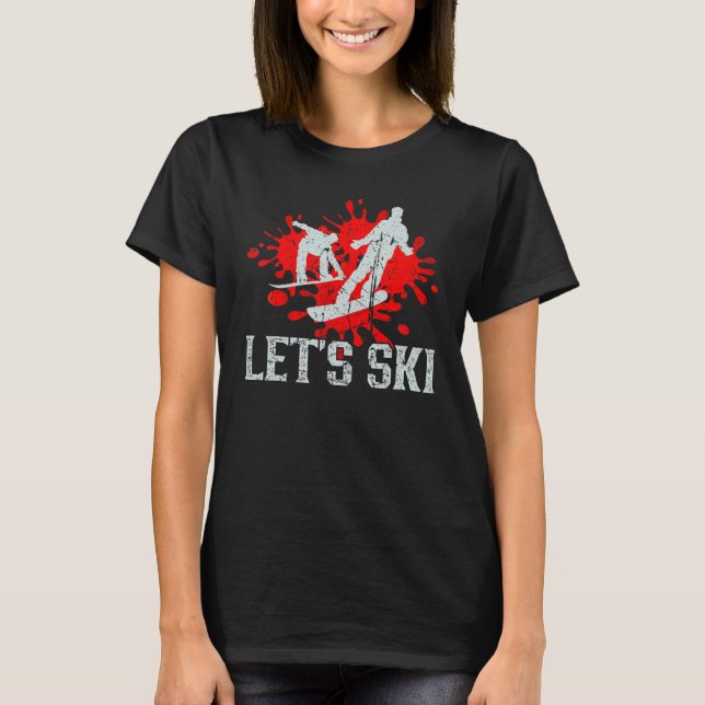 T-shirt Ski ski Vintage neige (Devant)