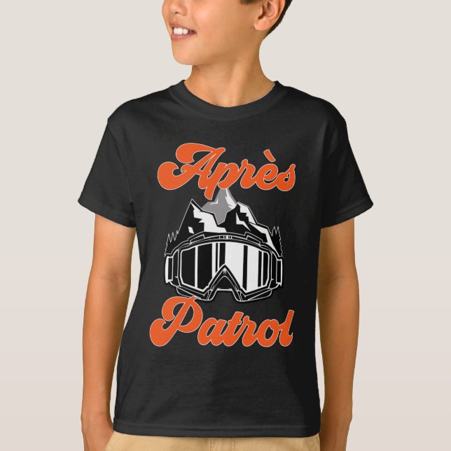 T-shirt Ski Snowboard Goggets Après Patrol Skier Ski (Devant)