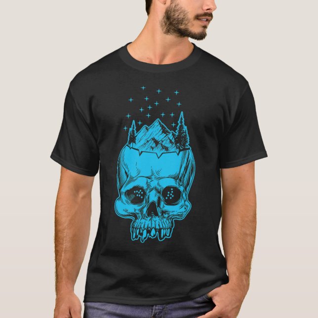 T-shirt Ski Snowboard Skull Rider (Devant)