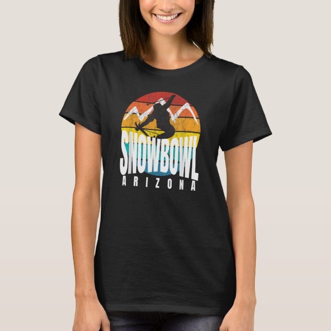 T-shirt Ski Snowbowl Arizona Rad Ski Jumper Retro Sunset S (Devant)