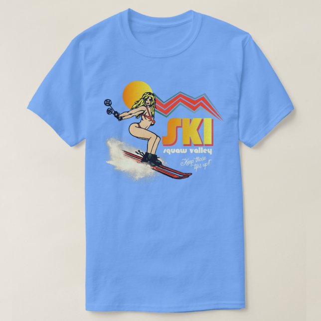 T-shirt Ski Squaw Valley les années 7080s Retro Souvenir S (Design devant)