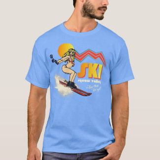 T-shirt Ski Squaw Valley les années 7080s Retro Souvenir S
