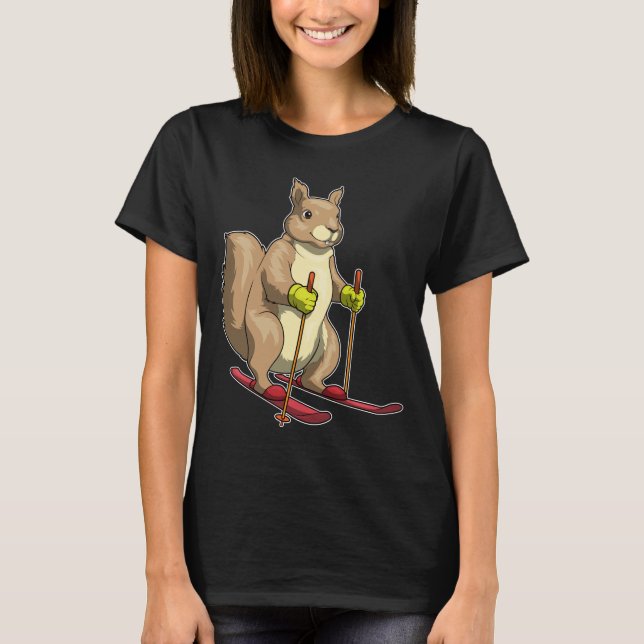 T-shirt Ski Squirrel Ski Sports d'hiver (Devant)