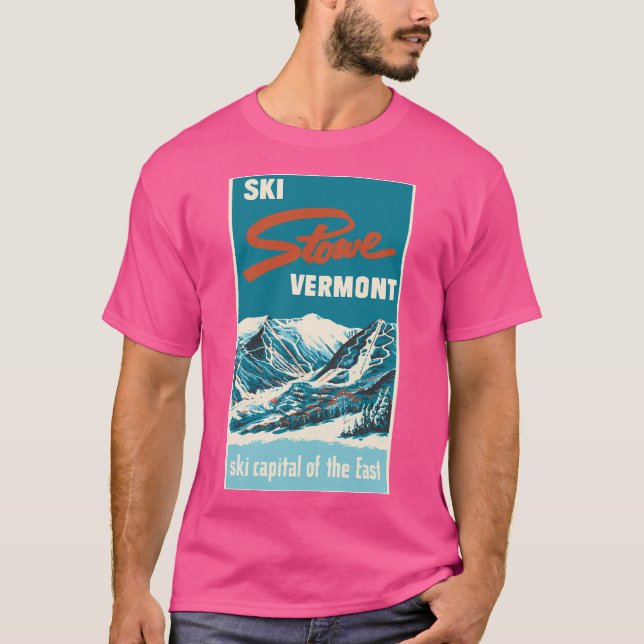 T-shirt Ski Stowe Poster vintage du Vermont (Devant)