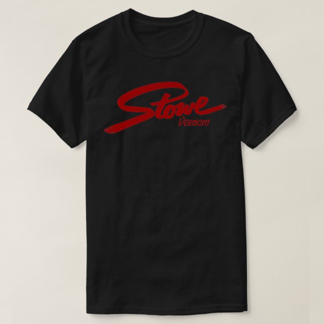 T-SHIRT SKI STOWE VERMONT SKI MOUNTAINS SNOWBOARD TYPOG (Design devant)