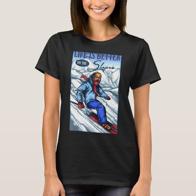 T-shirt Ski Sur Les Pistes (Devant)