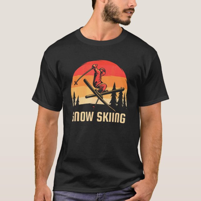 T-shirt Ski sur neige (Devant)