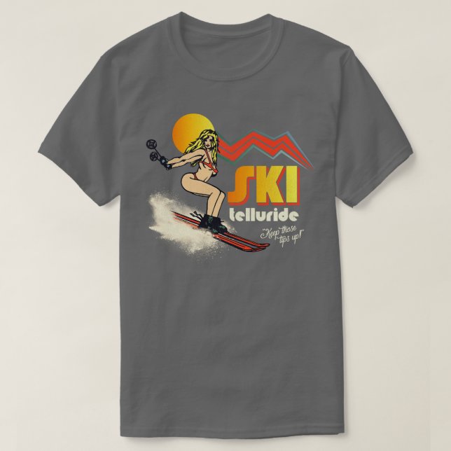 T-shirt Ski Telluride les années 7080s Retro Souvenir Styl (Design devant)