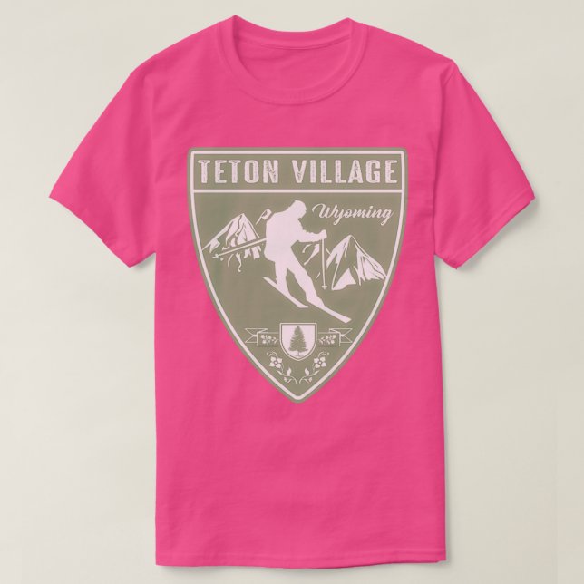 T-shirt Ski Teton Village Wyoming (Design devant)