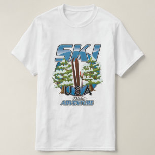 T-shirt Ski USA Pour le logo aventure.