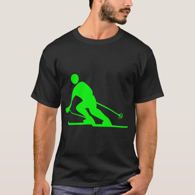 T-shirt Ski - Vert (Devant)