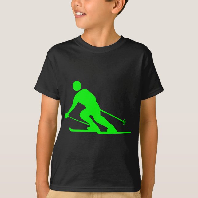 T-shirt Ski - Vert (Devant)