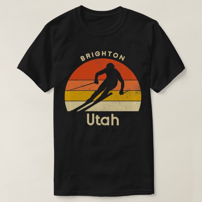 T-shirt Ski vintage Brighton Utah Mountain (Design devant)