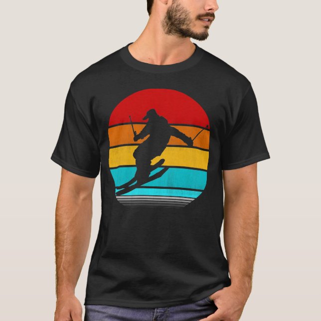 T-shirt Ski vintage rétro (Devant)