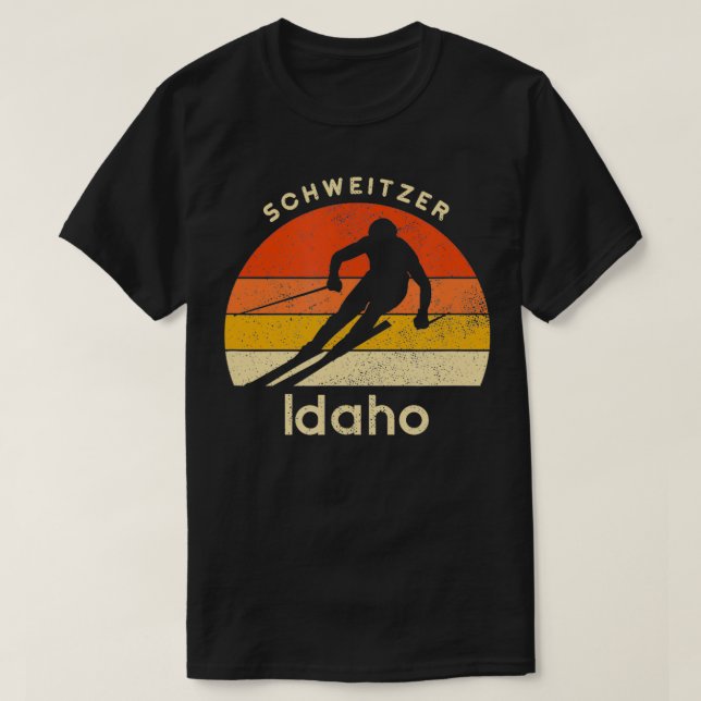 T-shirt Ski vintage Schweitzer montagne Idaho (Design devant)