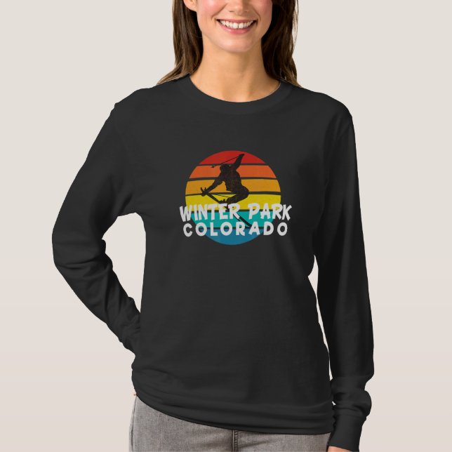 T-shirt Ski Winter Park les années 70 80s Throwback Winter (Devant)